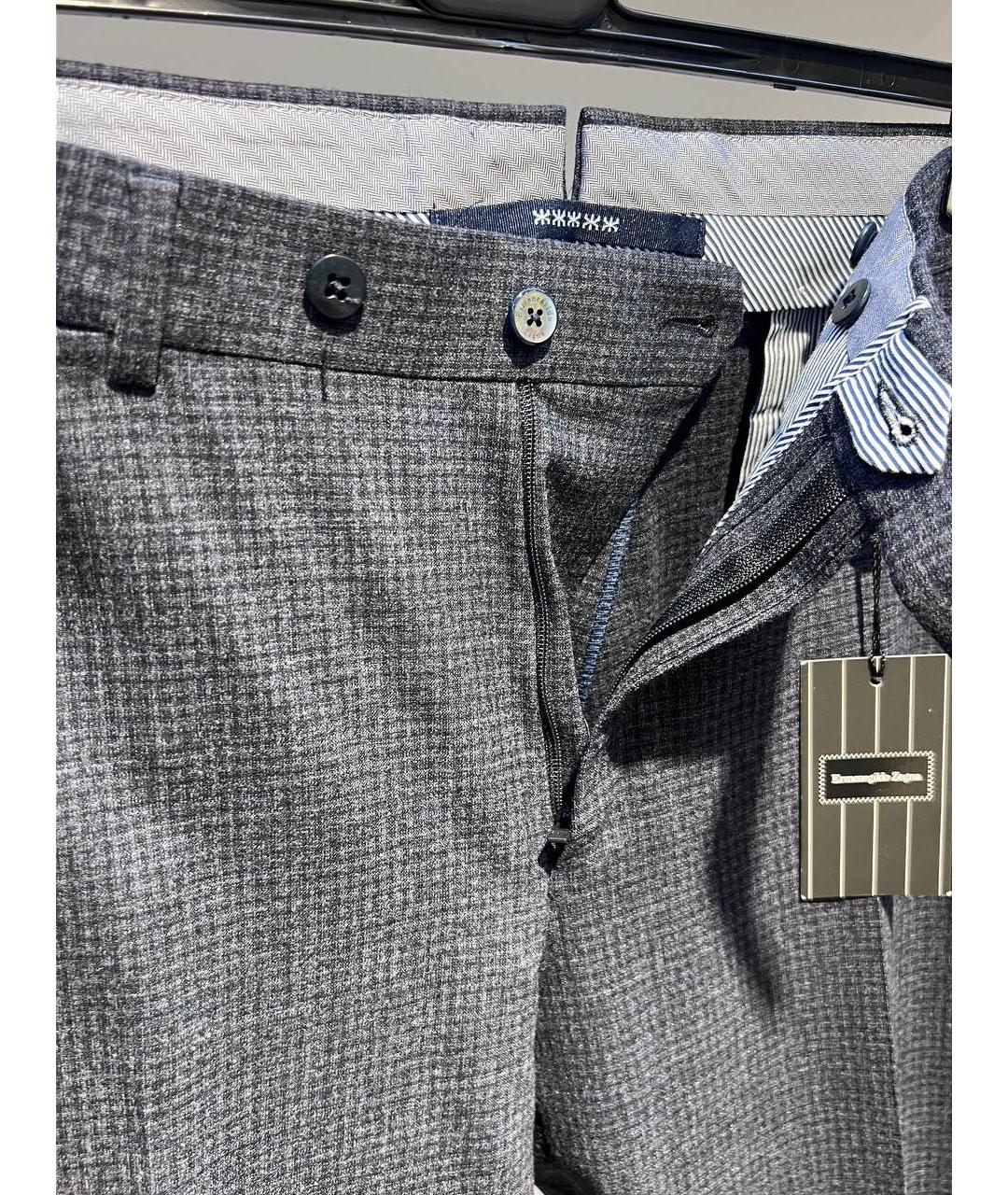 ZZEGNA Серые шерстяные классические брюки, фото 3