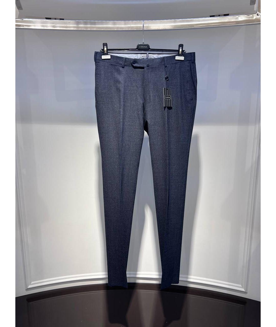 ZZEGNA Серые шерстяные классические брюки, фото 4