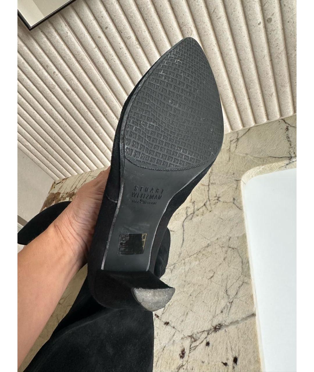STUART WEITZMAN Черные замшевые ботфорты, фото 6