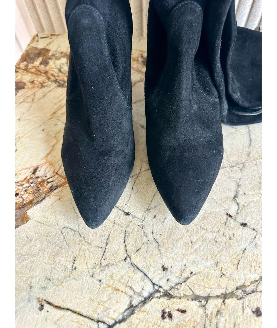 STUART WEITZMAN Черные замшевые ботфорты, фото 3