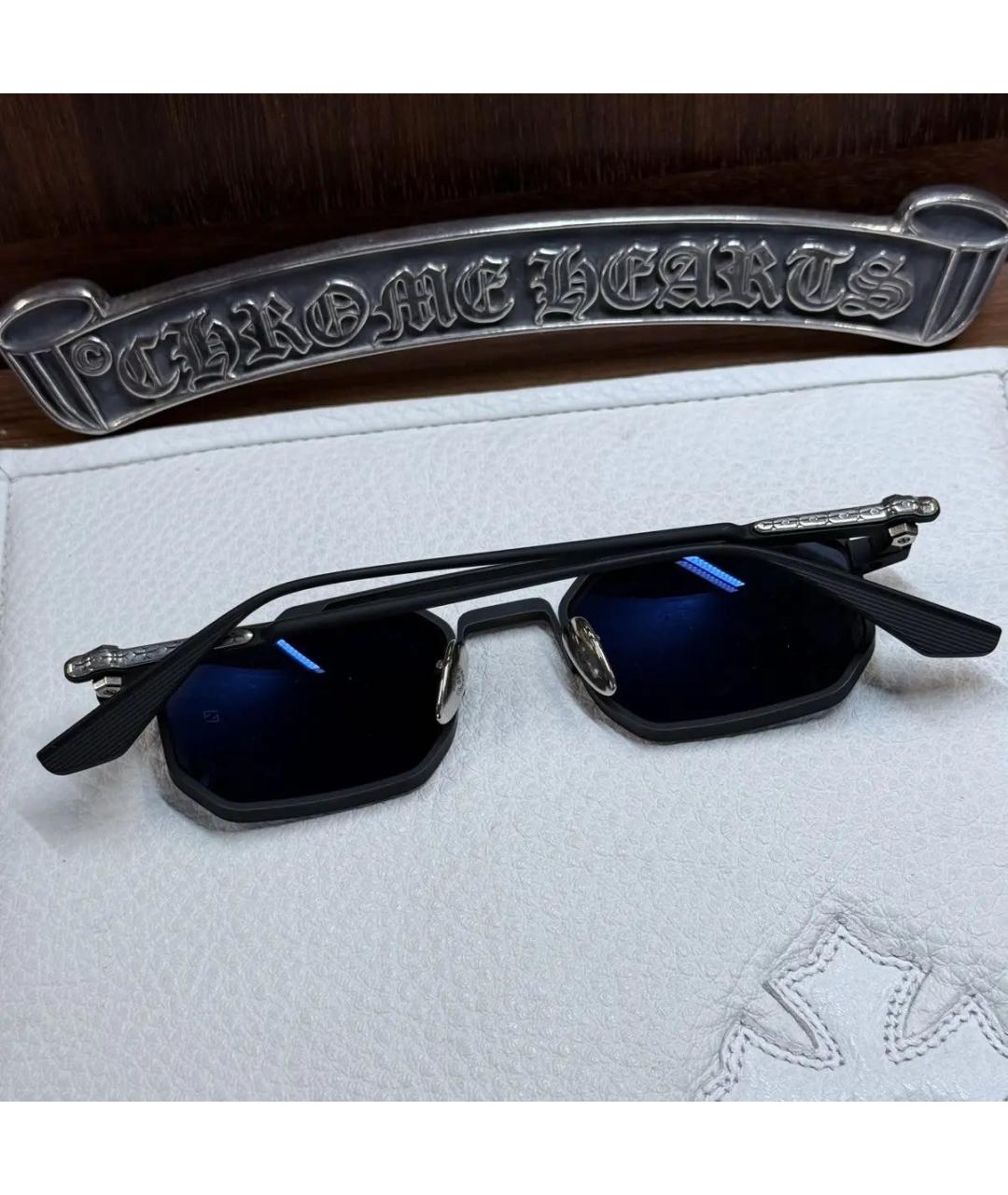 CHROME HEARTS Черные металлические солнцезащитные очки, фото 2