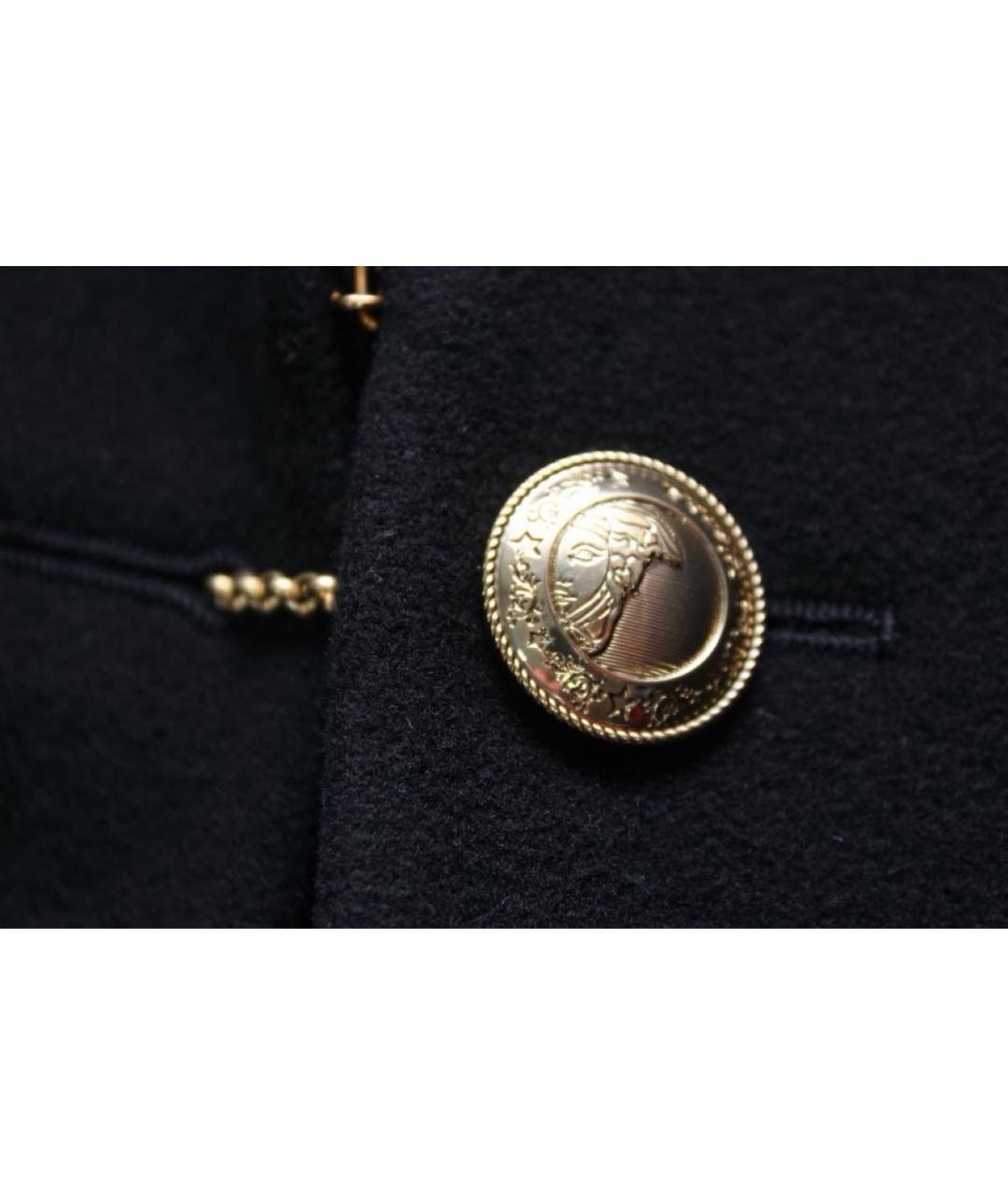 VERSACE COLLECTION Черное шерстяное пальто, фото 7