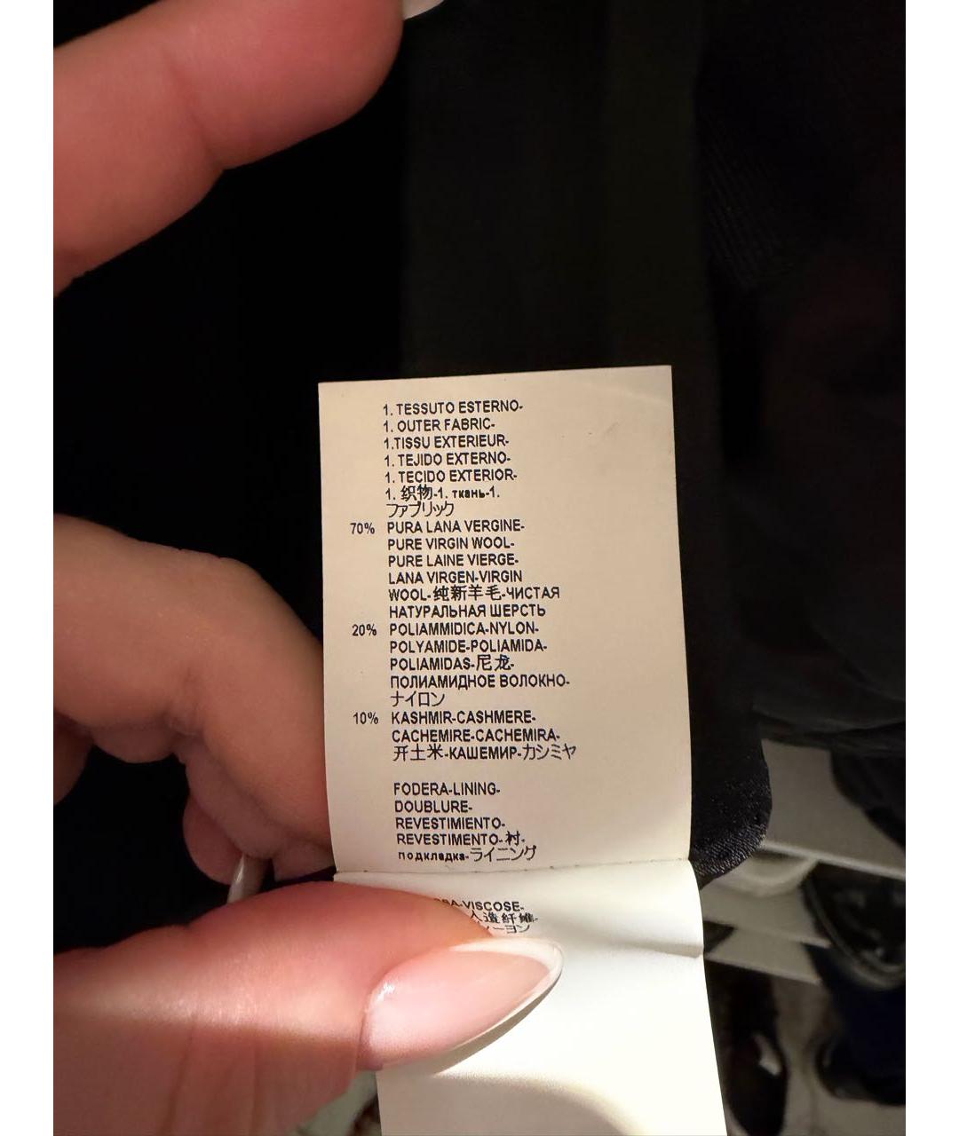 VERSACE COLLECTION Черное шерстяное пальто, фото 6