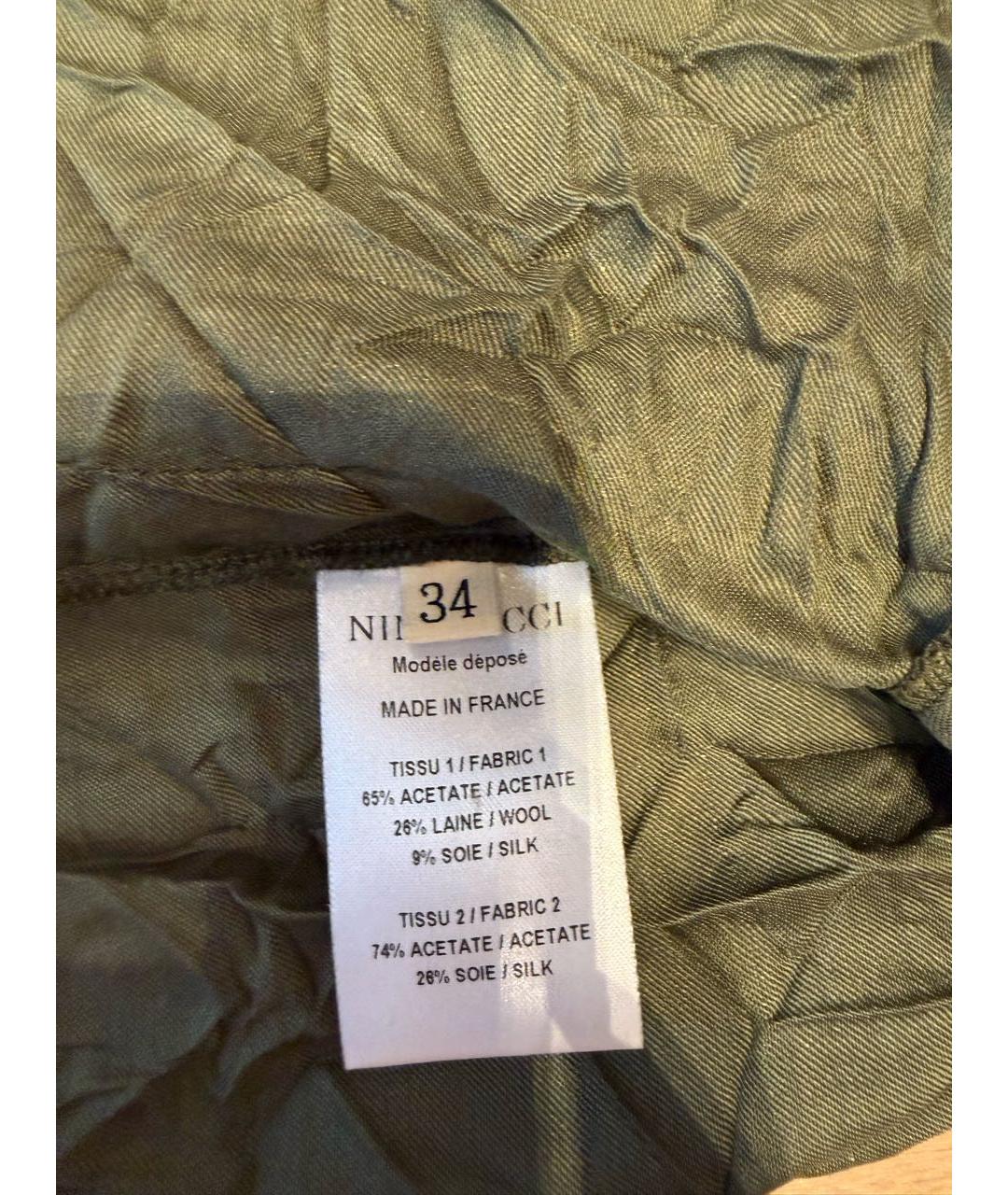NINA RICCI Зеленый шелковый костюм с юбками, фото 7