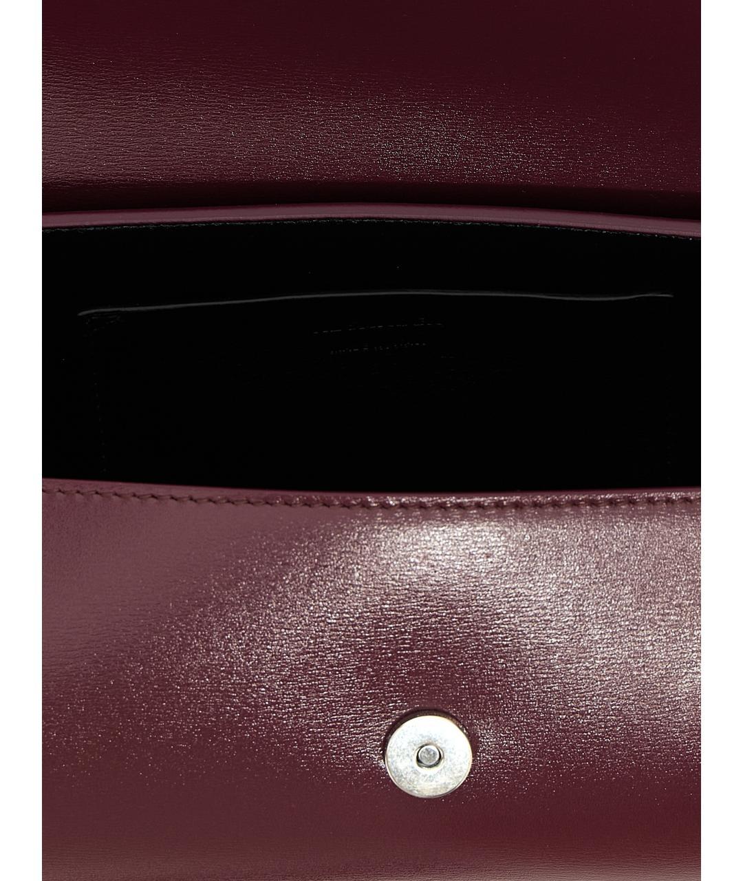 JIL SANDER Бордовая кожаная сумка через плечо, фото 4