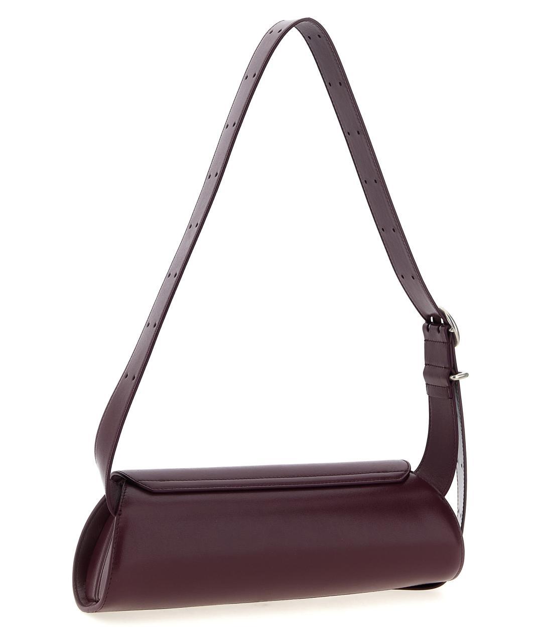 JIL SANDER Бордовая кожаная сумка через плечо, фото 2