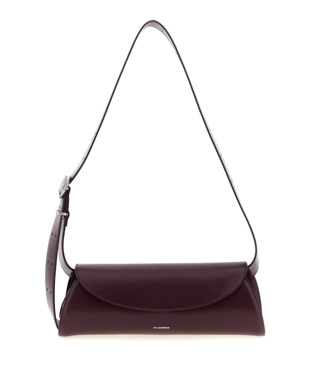 JIL SANDER Бордовая кожаная сумка через плечо, фото 1