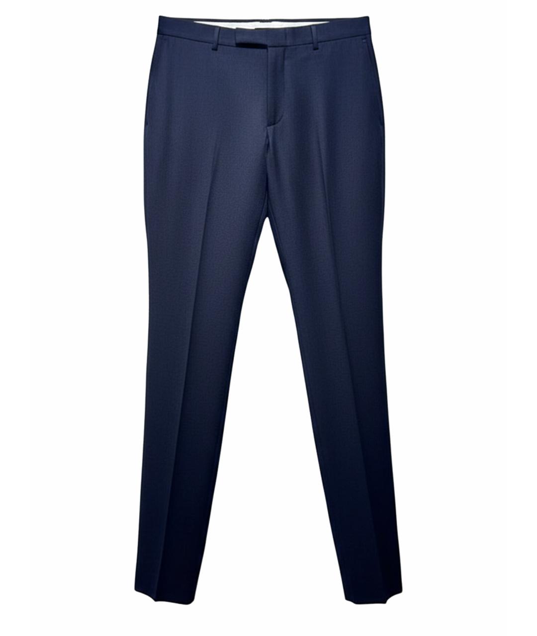 ZZEGNA Темно-синие шерстяные классические брюки, фото 1