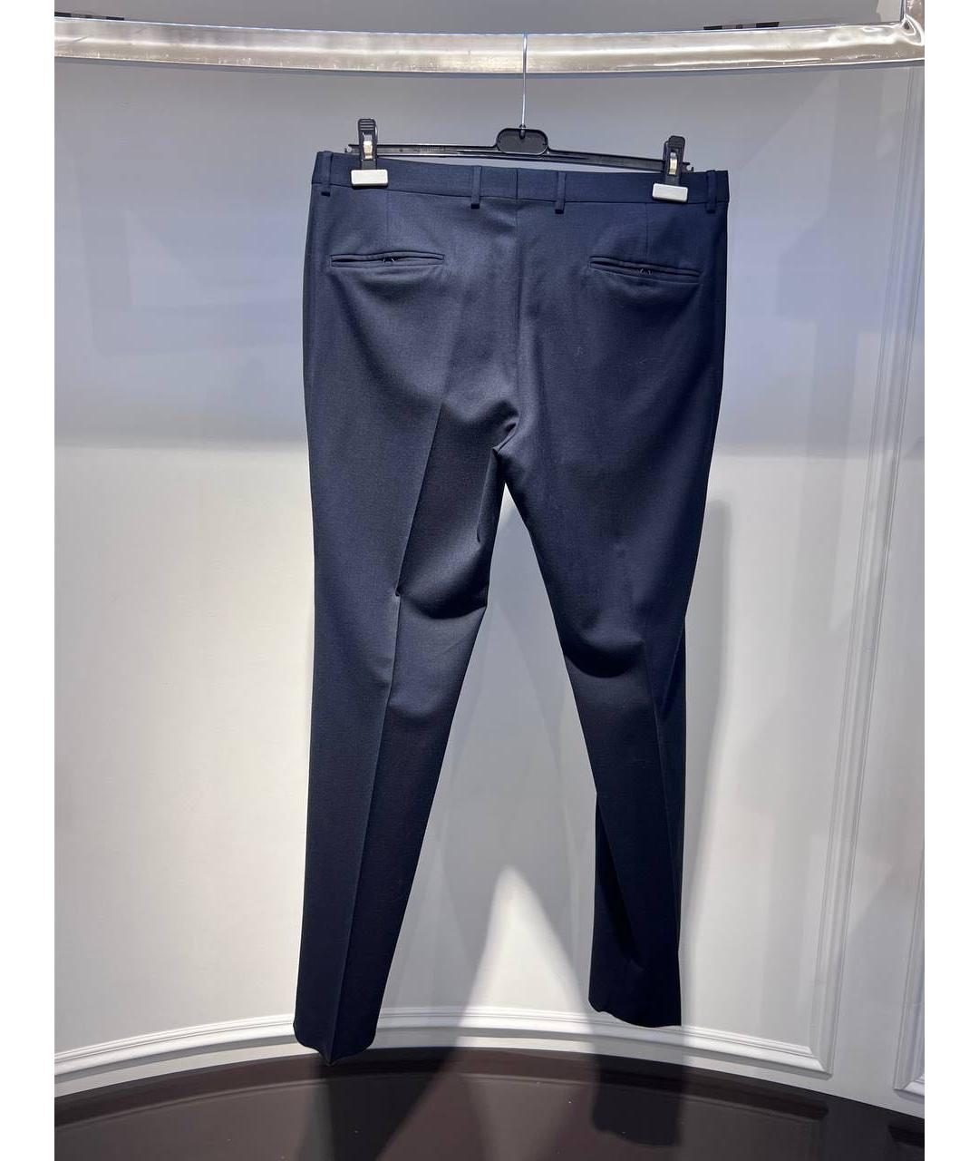 ZZEGNA Темно-синие шерстяные классические брюки, фото 2