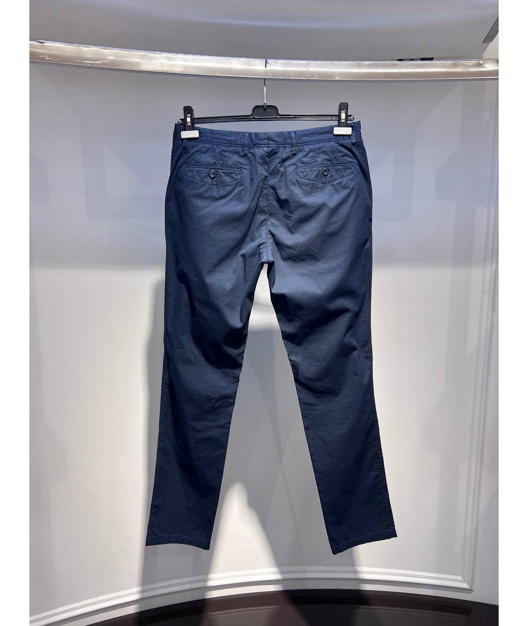 ZZEGNA Темно-синие хлопковые классические брюки, фото 2