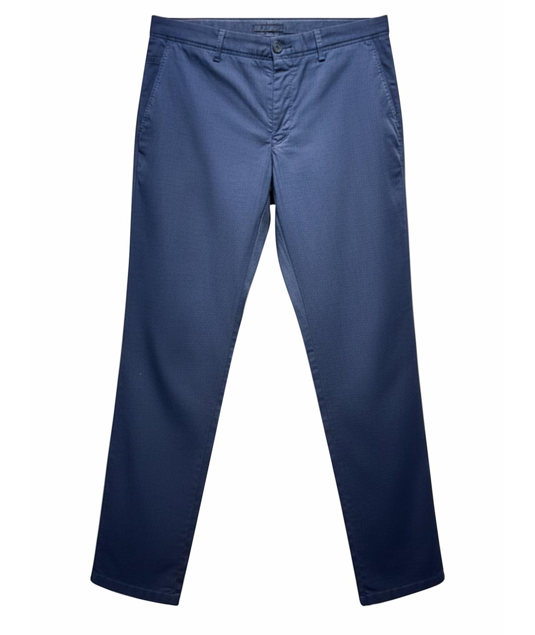 ZZEGNA Темно-синие хлопковые классические брюки, фото 1