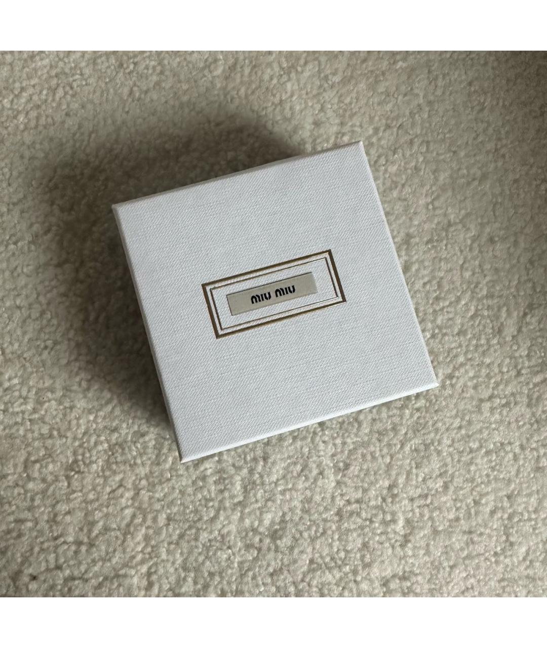 MIU MIU Белые латунные серьги, фото 6