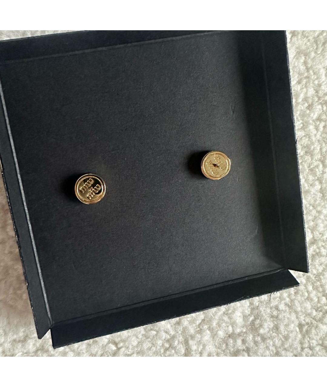 MIU MIU Белые латунные серьги, фото 5