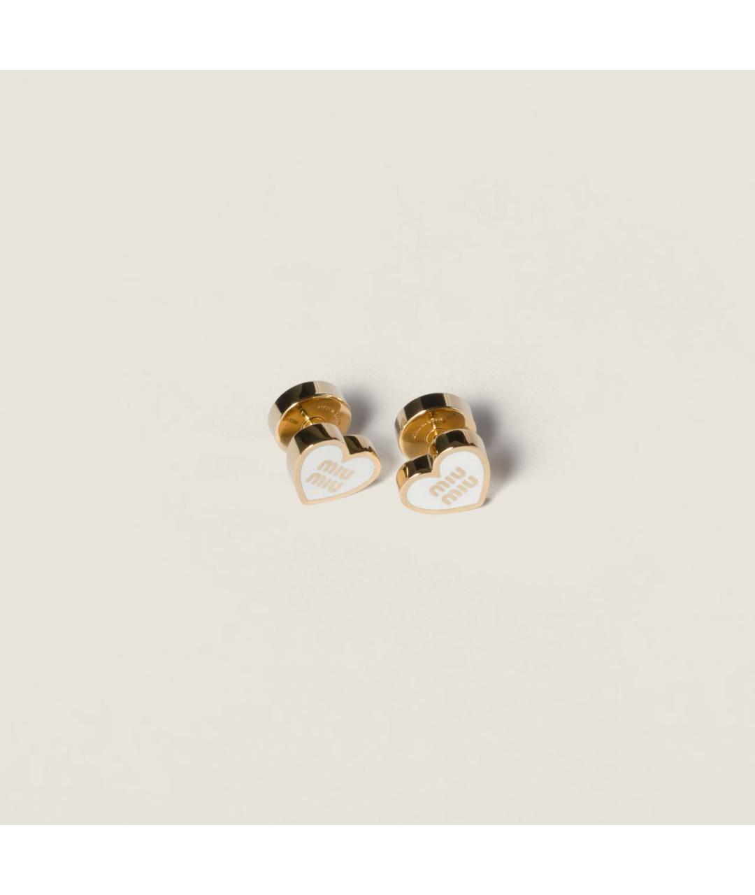 MIU MIU Белые латунные серьги, фото 8