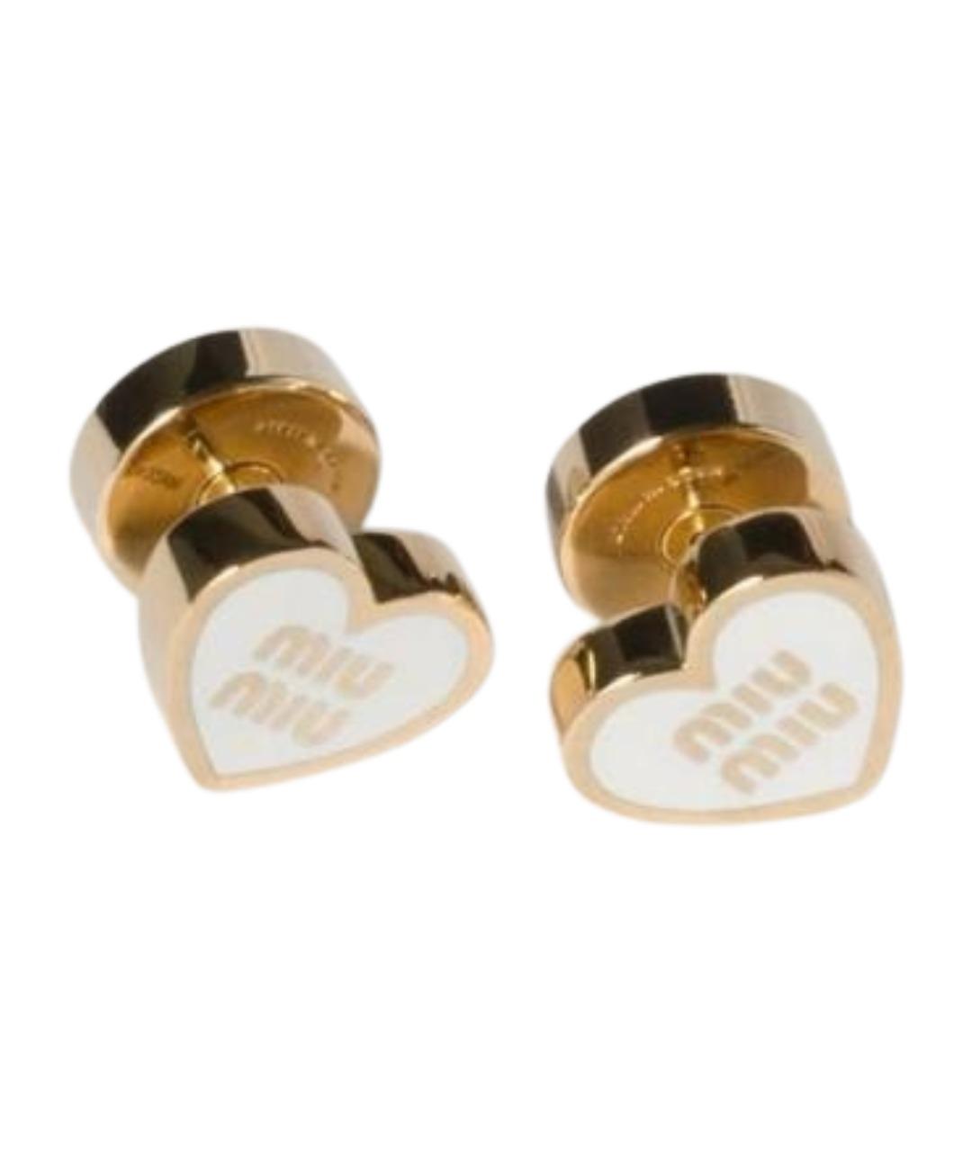 MIU MIU Белые латунные серьги, фото 1