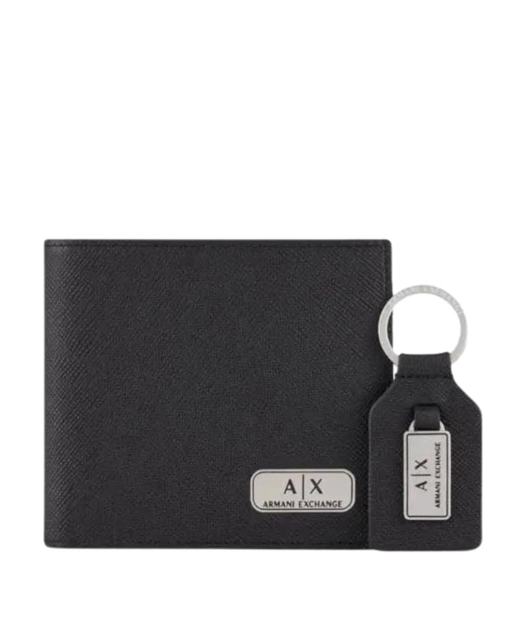 ARMANI EXCHANGE Черный кожаный кошелек, фото 1