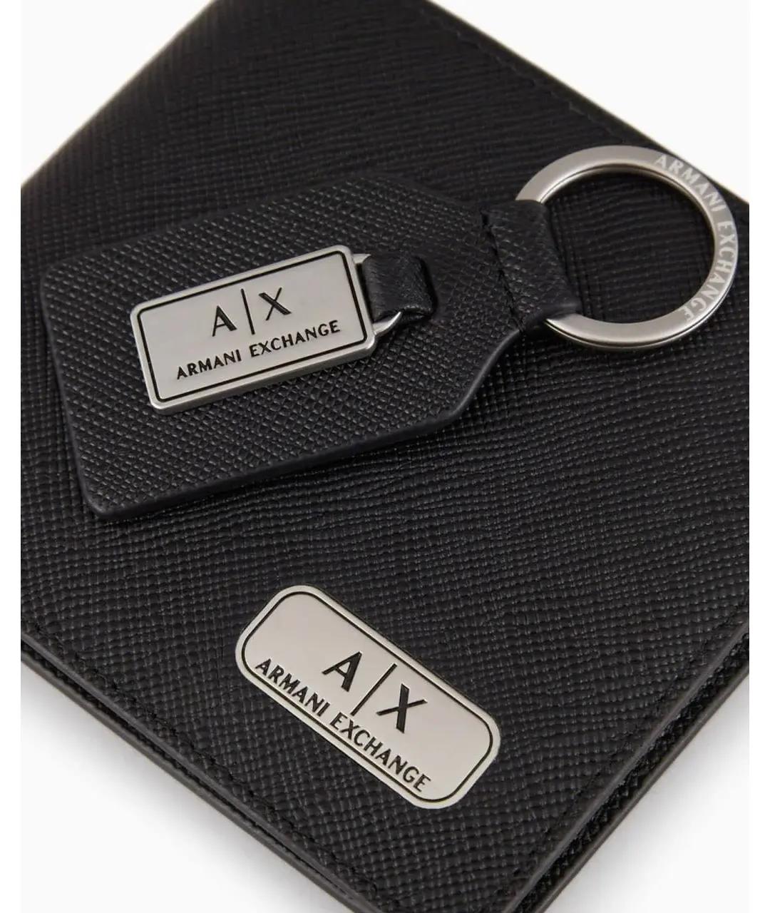 ARMANI EXCHANGE Черный кожаный кошелек, фото 4