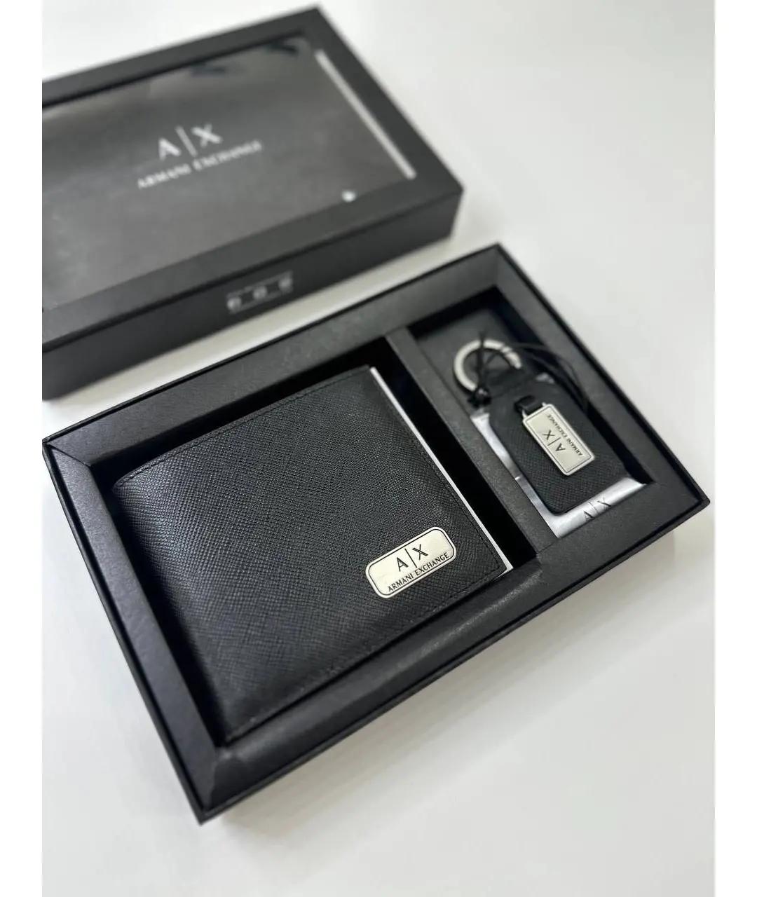 ARMANI EXCHANGE Черный кожаный кошелек, фото 5