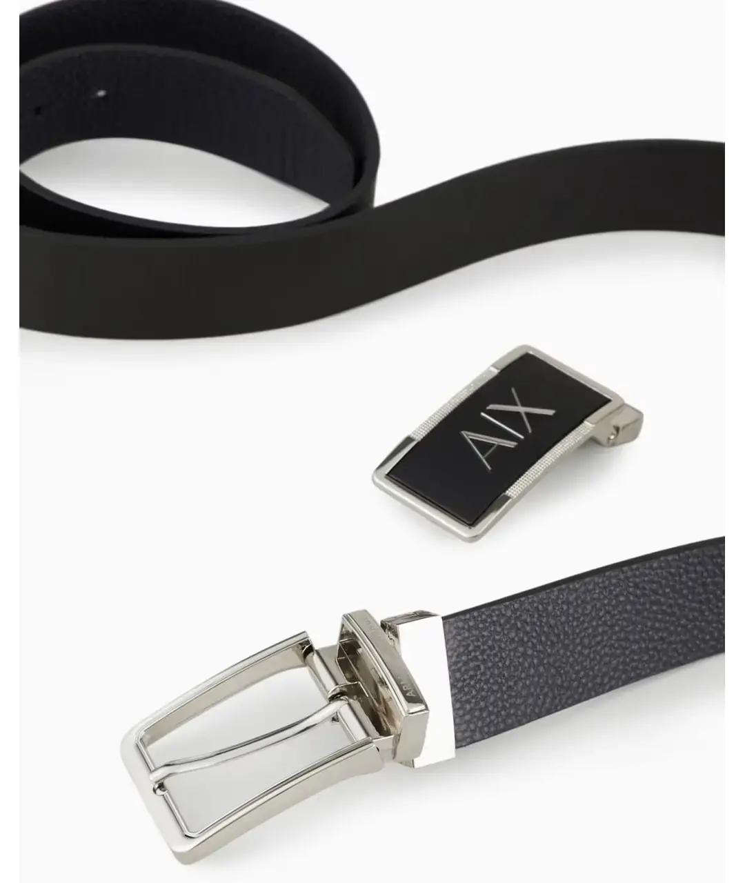 ARMANI EXCHANGE Черный кожаный ремень, фото 3