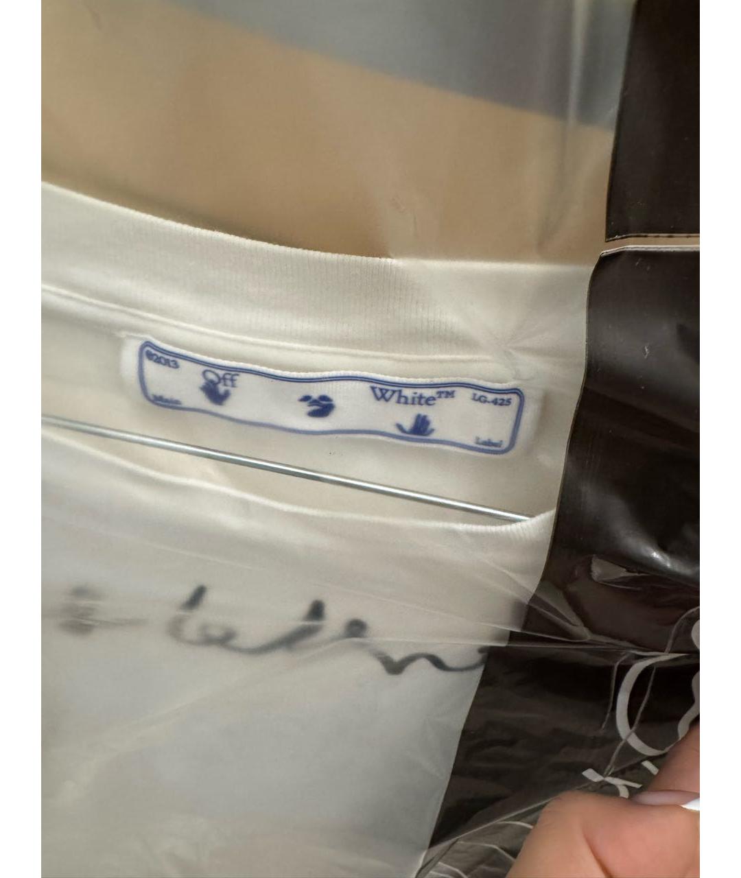 OFF-WHITE Бирюзовая хлопковая футболка, фото 3