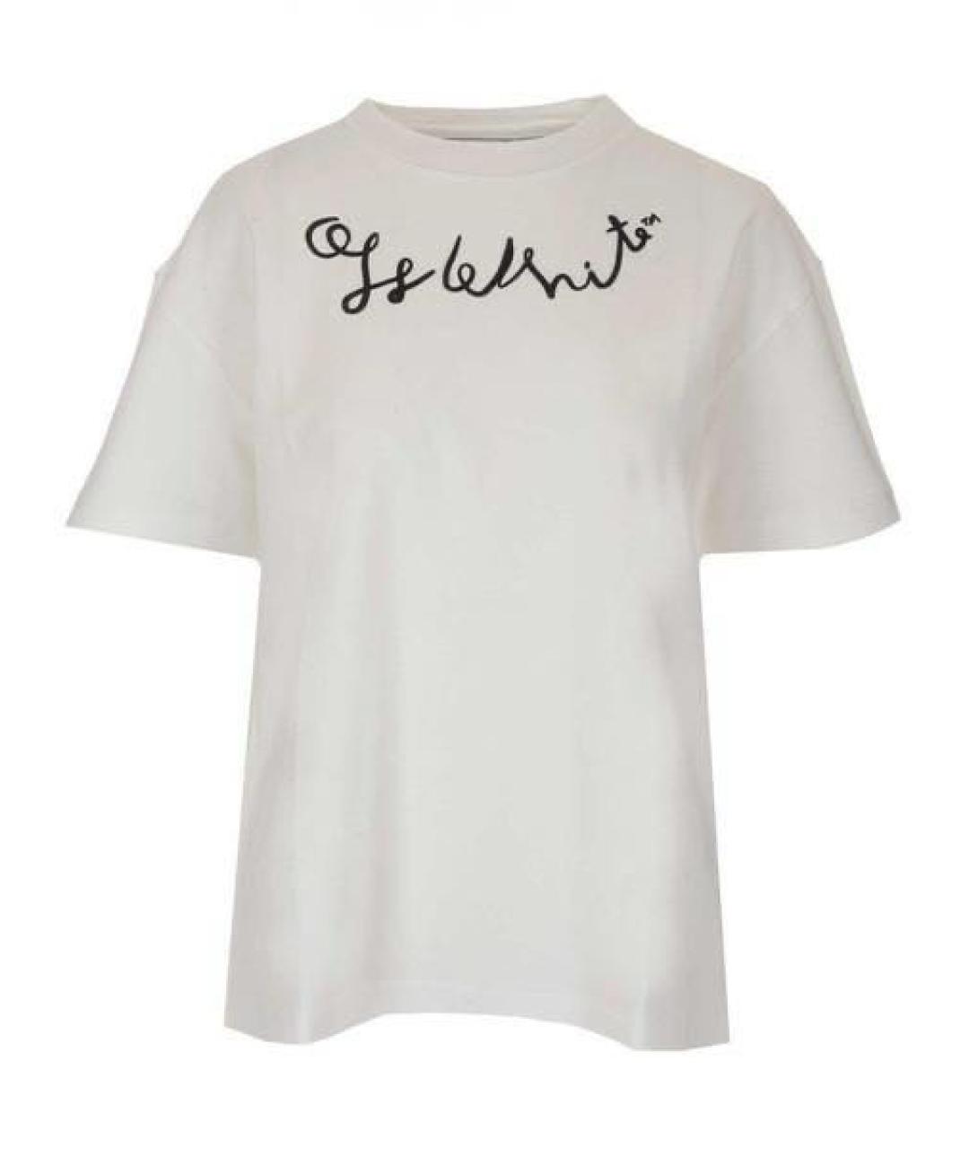 OFF-WHITE Бирюзовая хлопковая футболка, фото 1