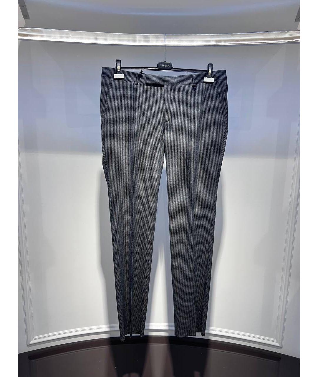 ZZEGNA Серые шерстяные классические брюки, фото 4