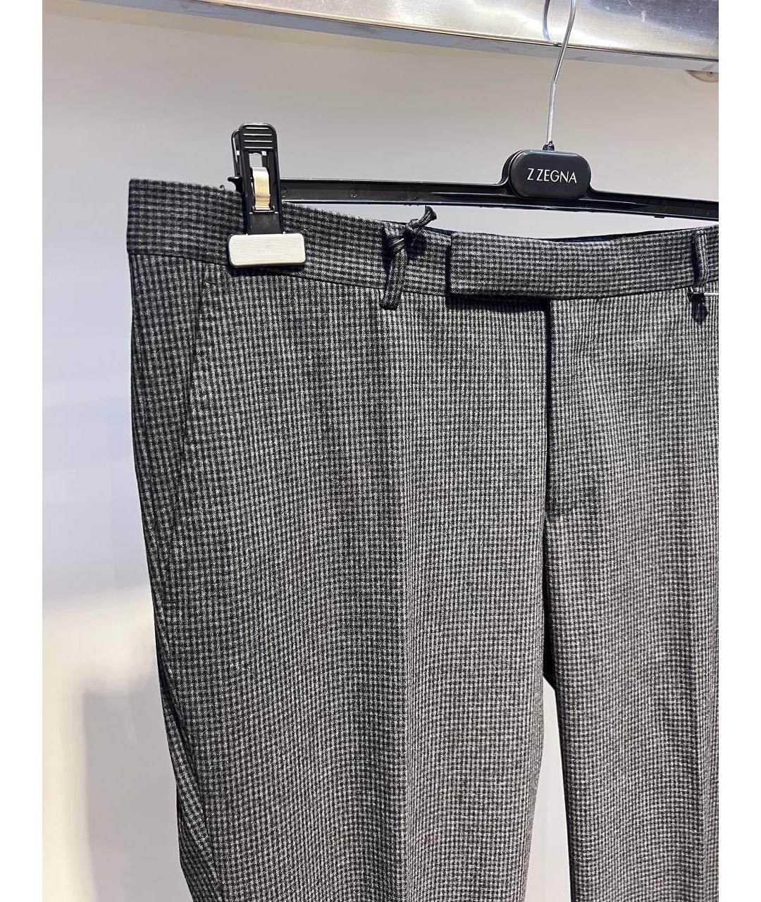 ZZEGNA Серые шерстяные классические брюки, фото 3