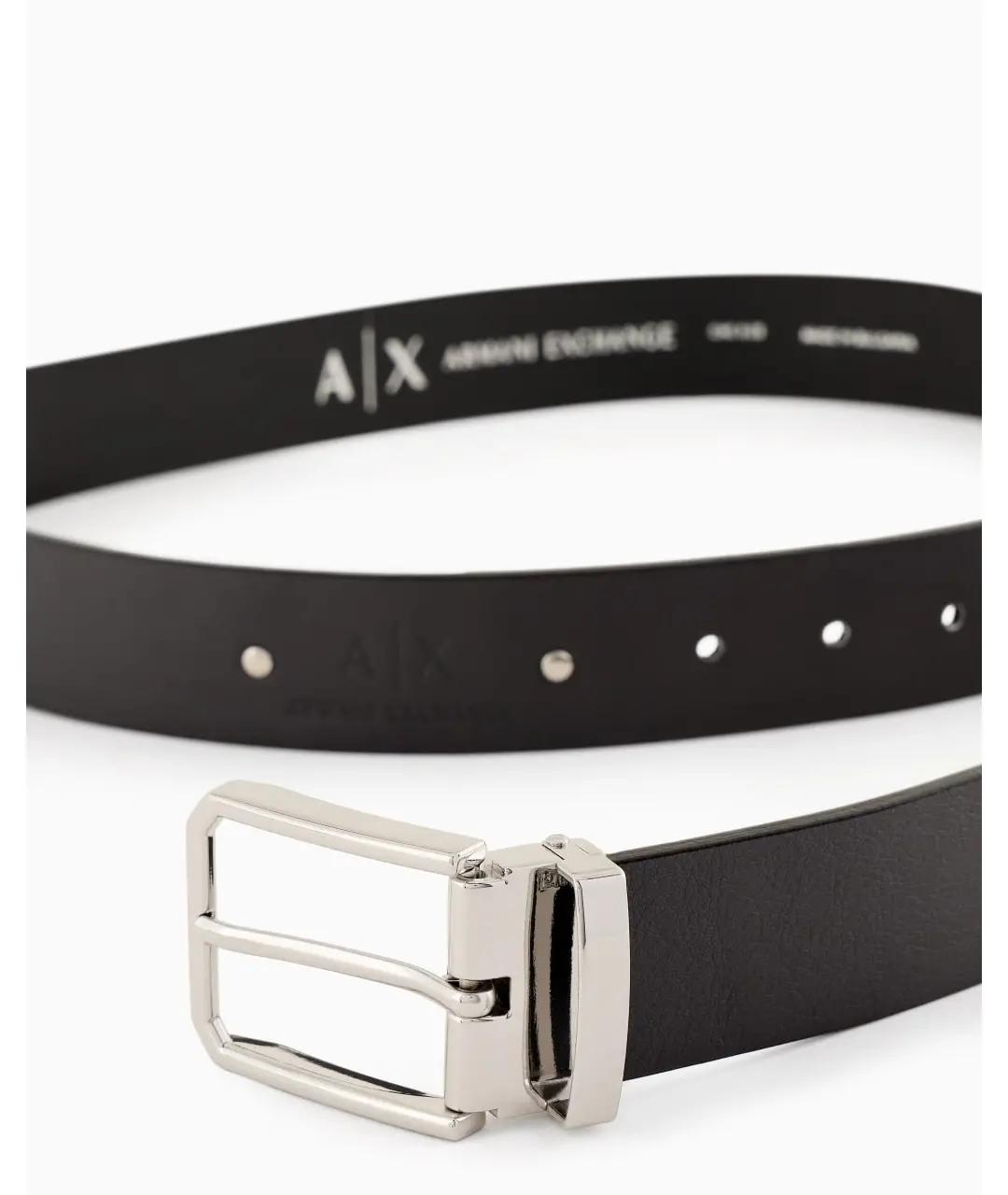 ARMANI EXCHANGE Черный кожаный ремень, фото 2