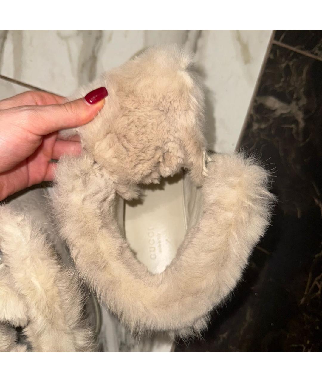 GUCCI Бежевые кожаные ботинки, фото 8