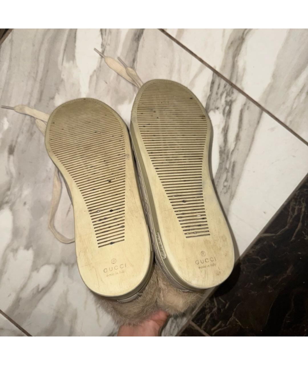 GUCCI Бежевые кожаные ботинки, фото 6