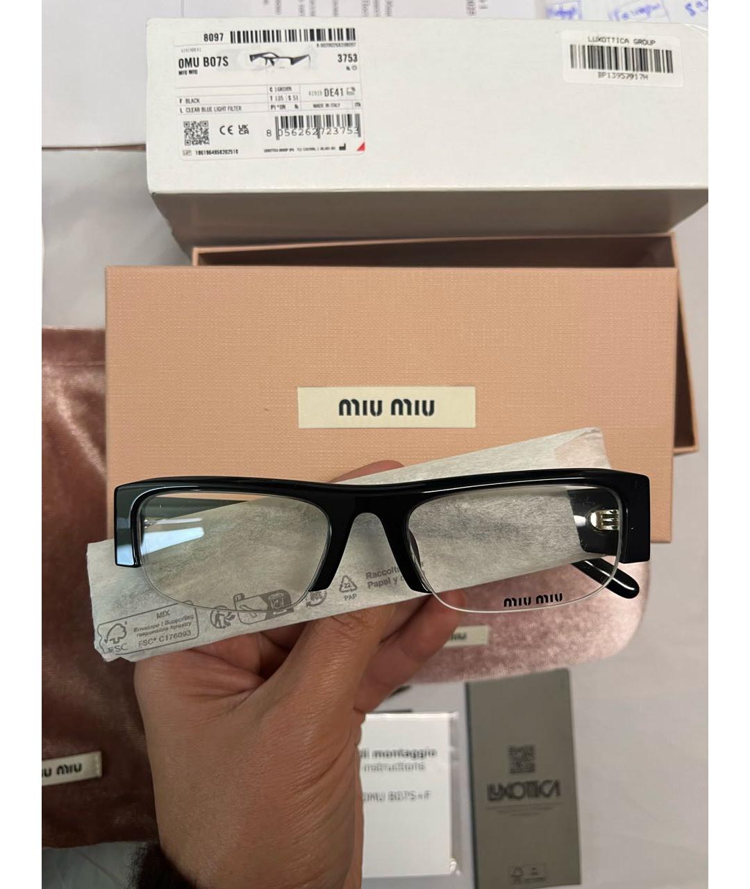 MIU MIU Черные пластиковые солнцезащитные очки, фото 5