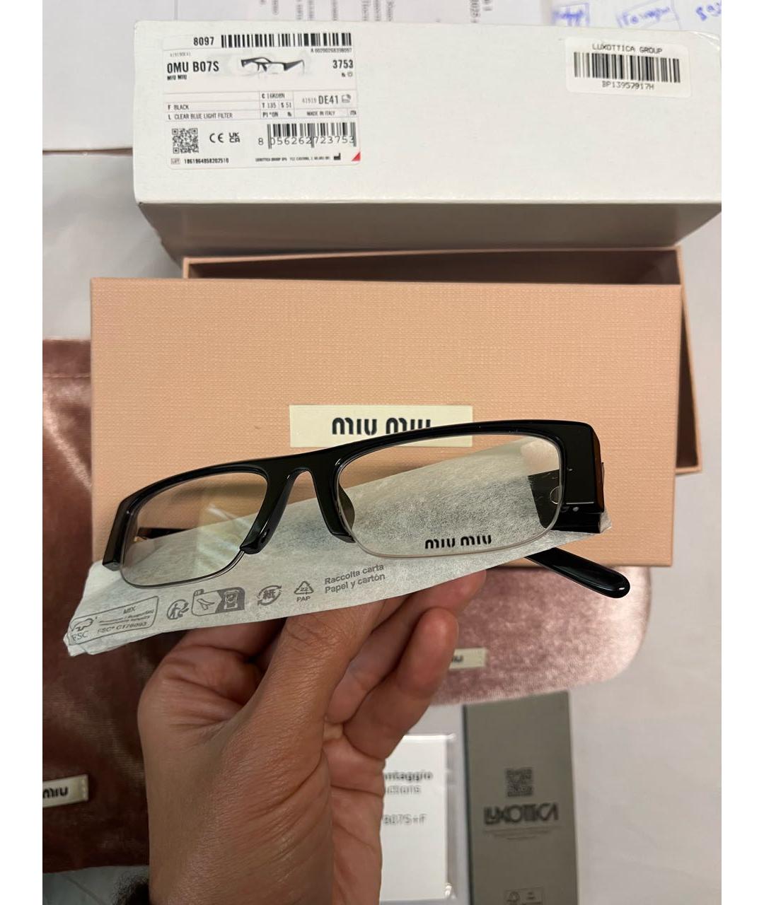 MIU MIU Черные пластиковые солнцезащитные очки, фото 4