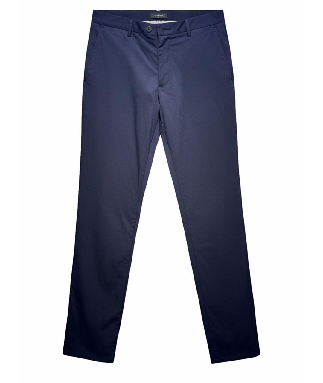 ZZEGNA Темно-синие хлопковые классические брюки, фото 1
