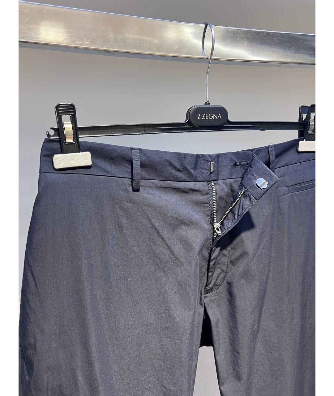 ZZEGNA Темно-синие хлопковые классические брюки, фото 3