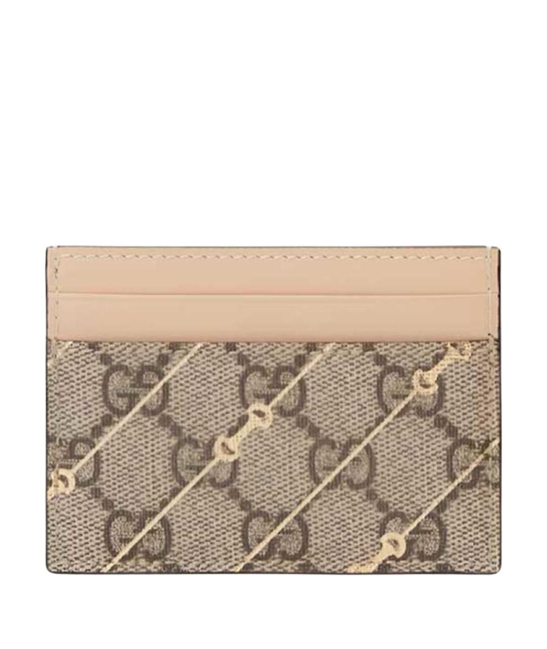 GUCCI Бежевый кожаный кардхолдер, фото 1
