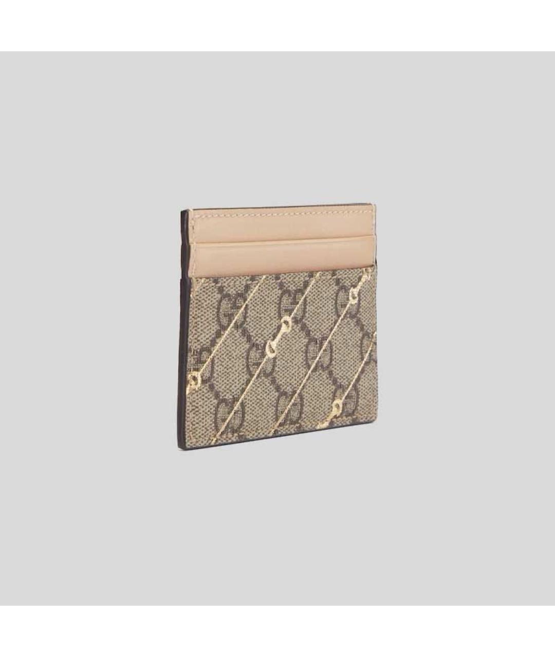 GUCCI Бежевый кожаный кардхолдер, фото 2