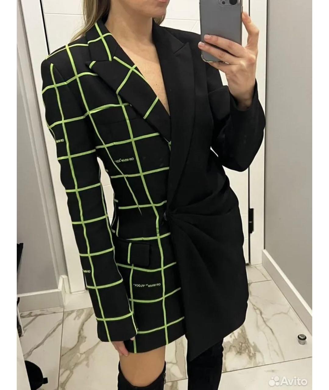 OFF-WHITE Черный шерстяной жакет/пиджак, фото 6