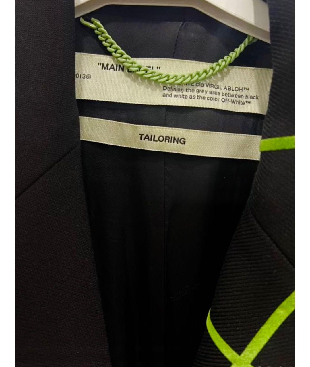 OFF-WHITE Черный шерстяной жакет/пиджак, фото 5