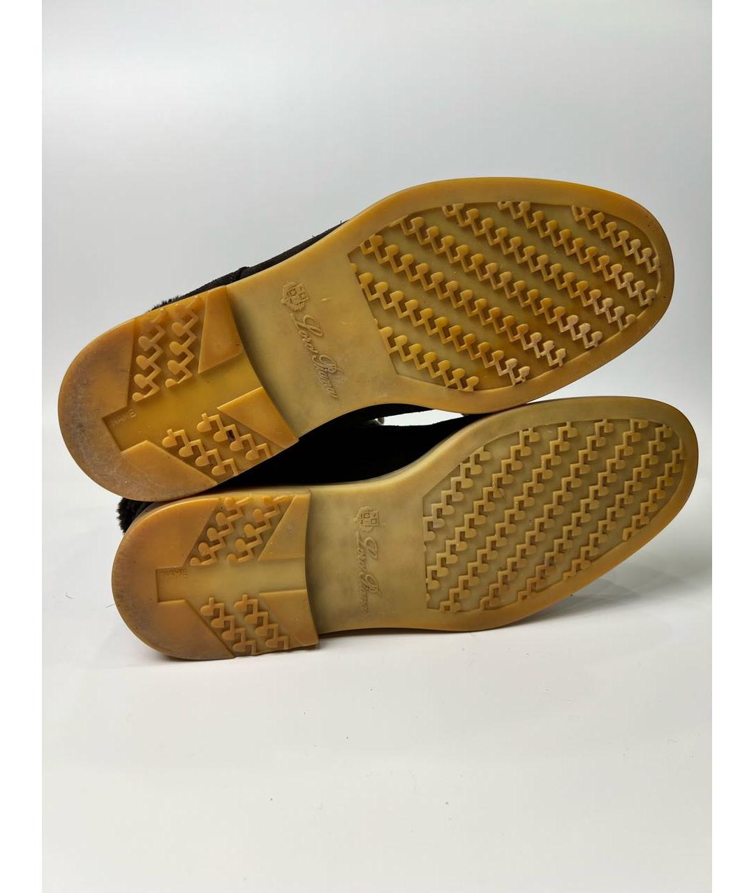 LORO PIANA Коричневые замшевые высокие ботинки, фото 8