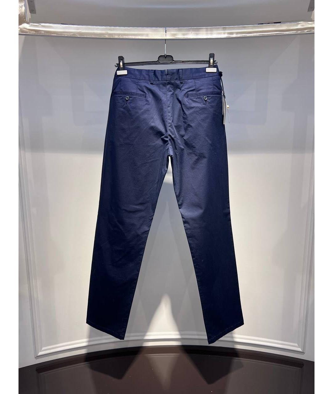 ZZEGNA Темно-синие хлопковые классические брюки, фото 2