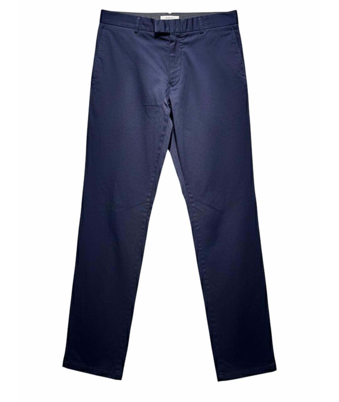 ZZEGNA Темно-синие хлопковые классические брюки, фото 1