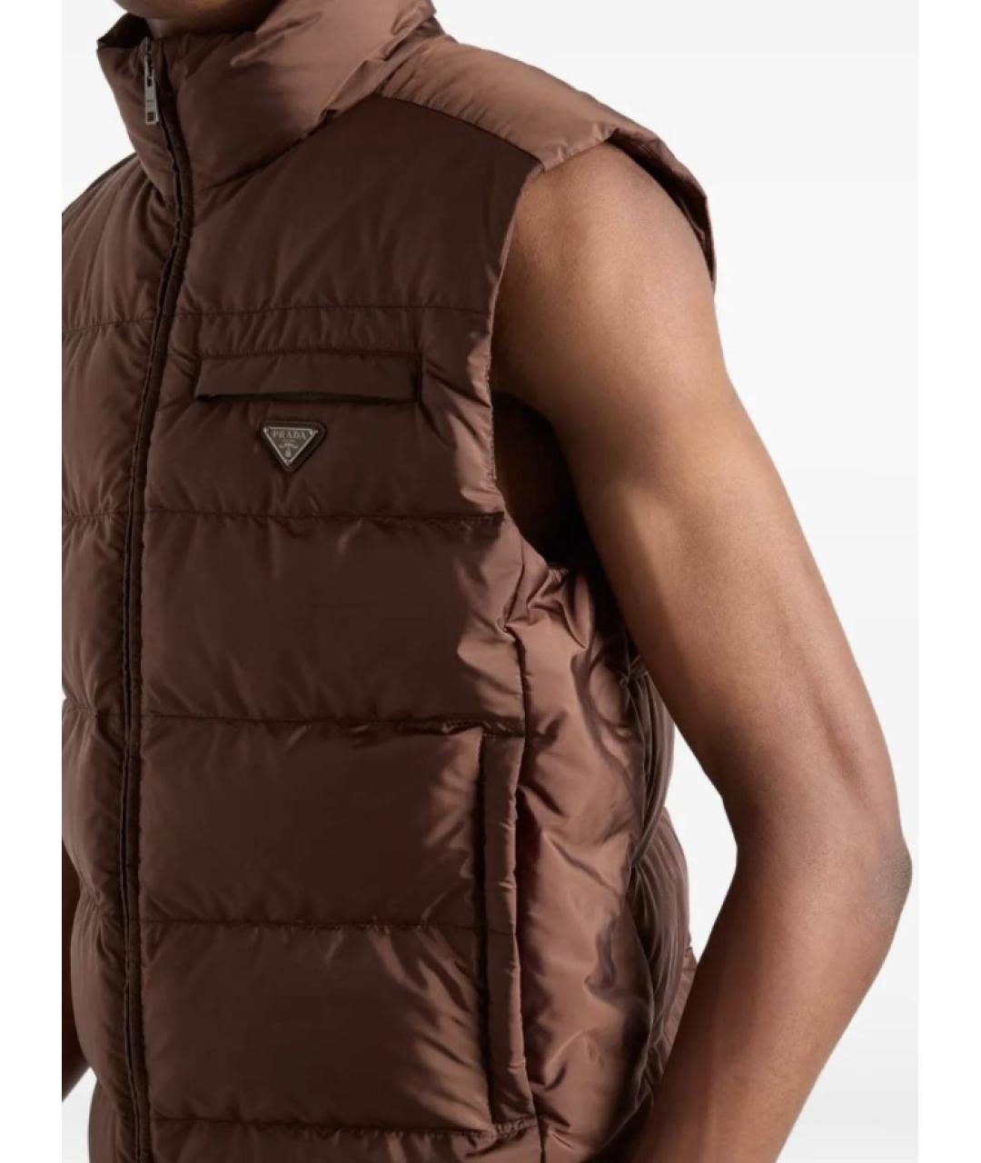 PRADA Коричневый полиамидовый жилет, фото 3