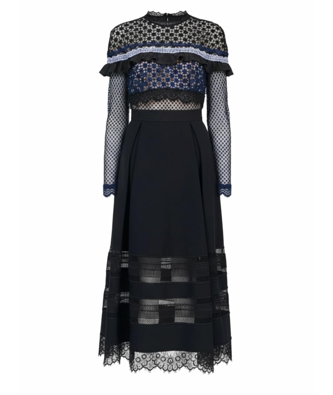 SELF-PORTRAIT Черное полиэстеровое коктейльное платье, фото 1