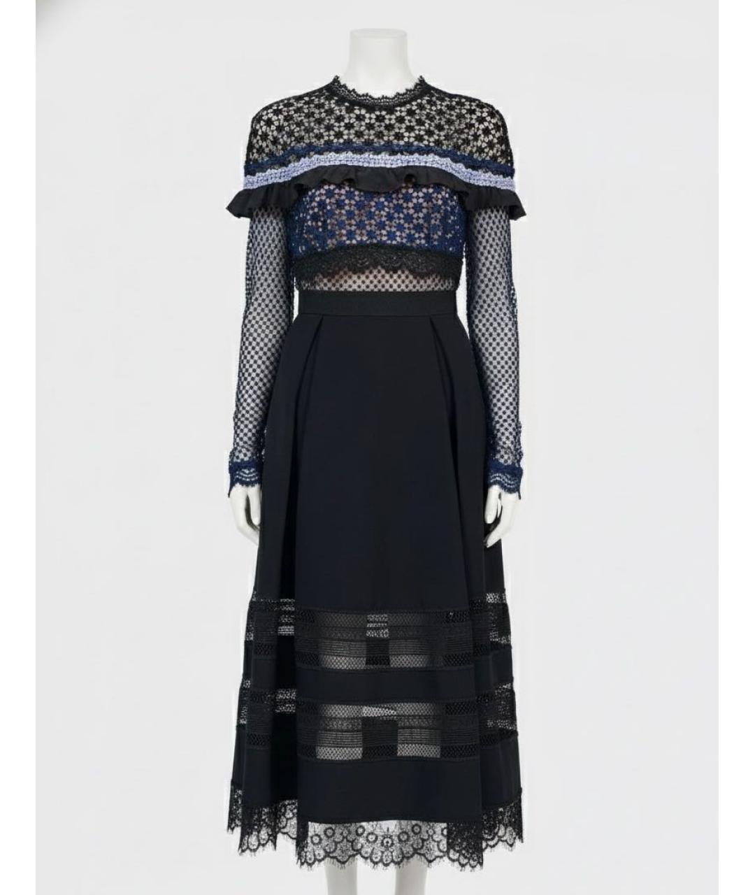 SELF-PORTRAIT Черное полиэстеровое коктейльное платье, фото 7