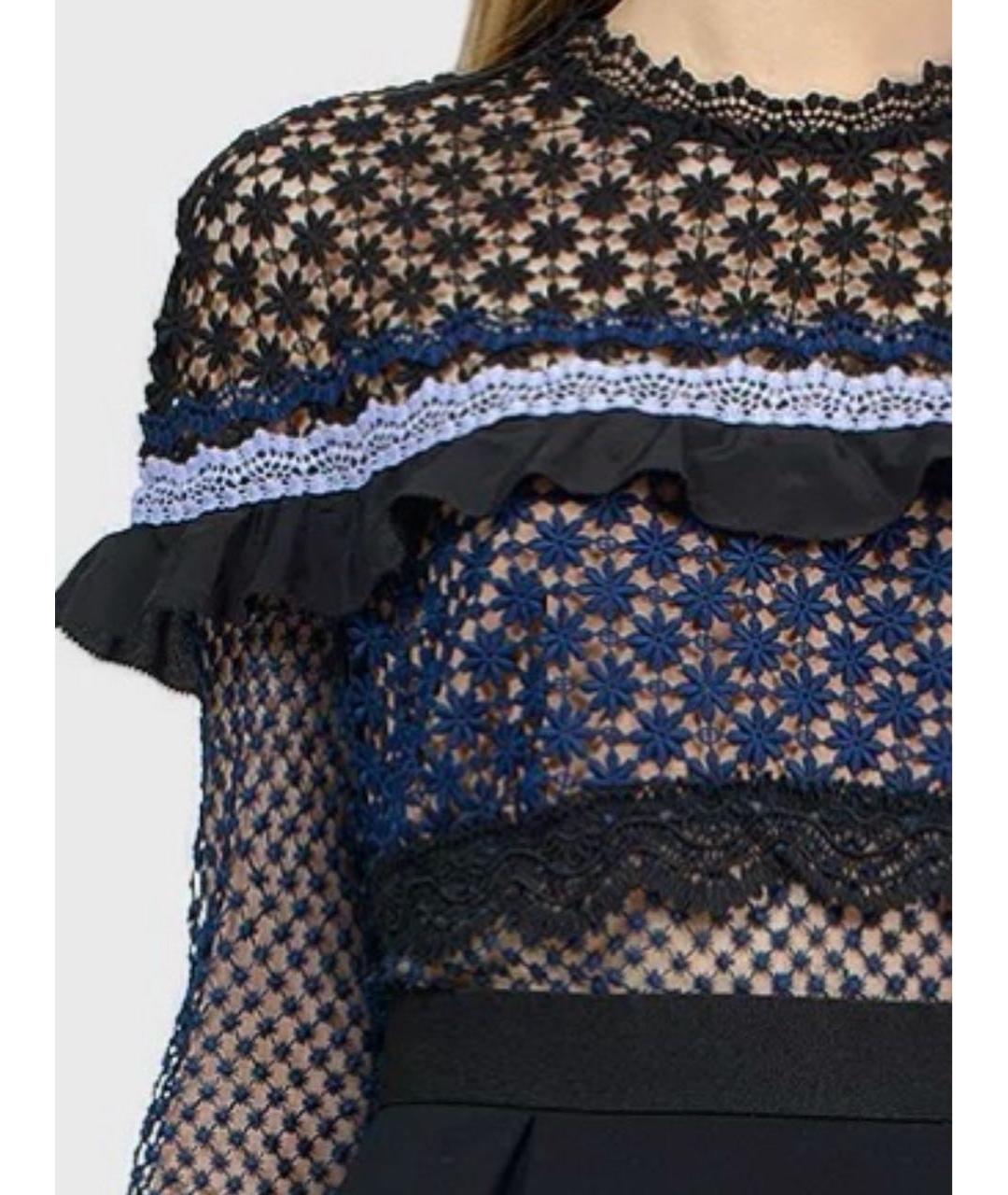 SELF-PORTRAIT Черное полиэстеровое коктейльное платье, фото 4