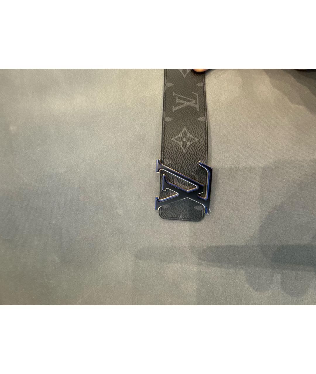 LOUIS VUITTON Черный кожаный ремень, фото 2