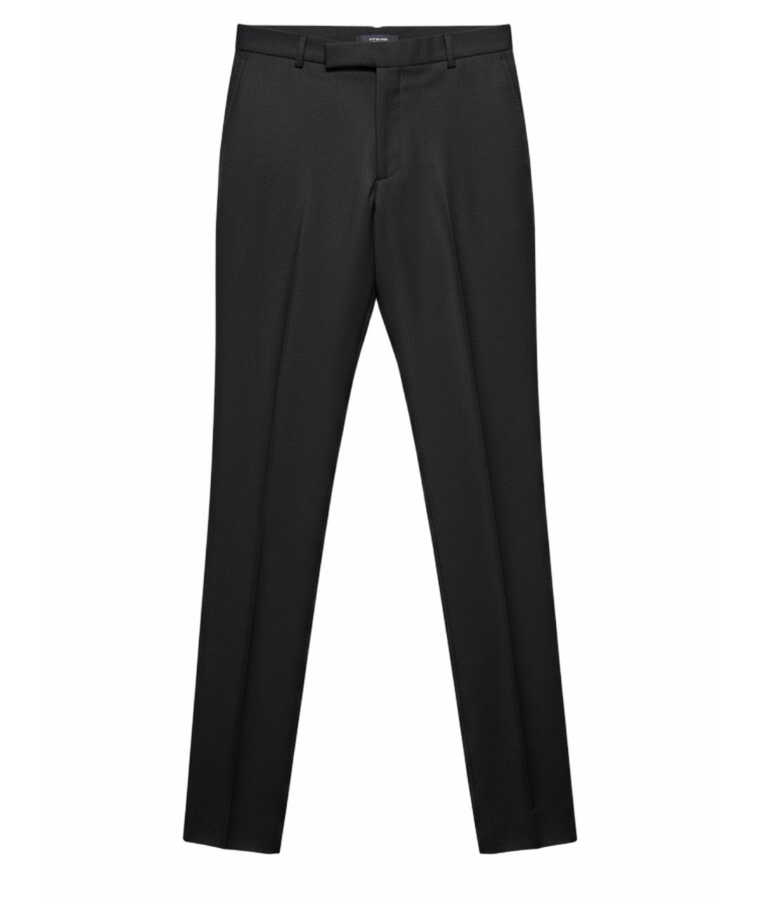 ZZEGNA Черные полиэстеровые классические брюки, фото 1