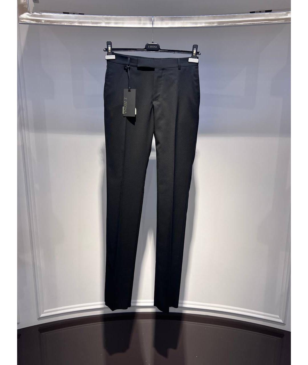 ZZEGNA Черные полиэстеровые классические брюки, фото 4