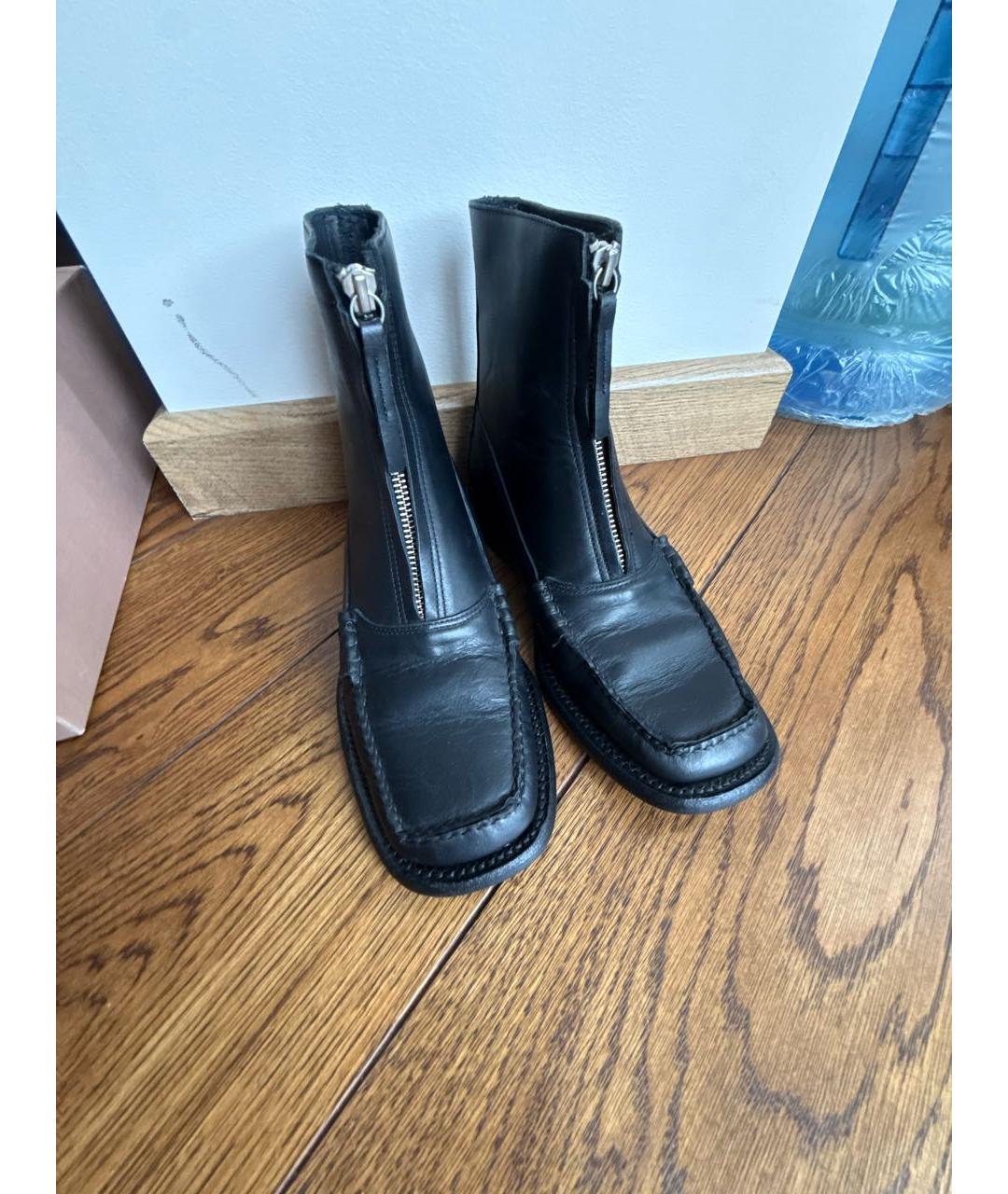 HEREU Черные кожаные ботильоны, фото 3