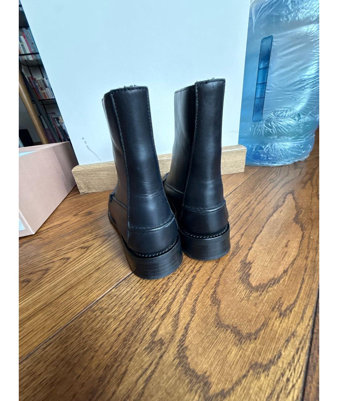 HEREU Черные кожаные ботильоны, фото 5